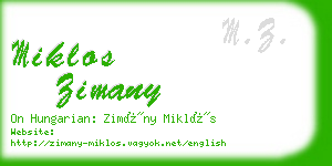 miklos zimany business card